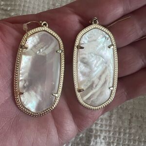 Kendra Scott Gold and White Drop Earrings